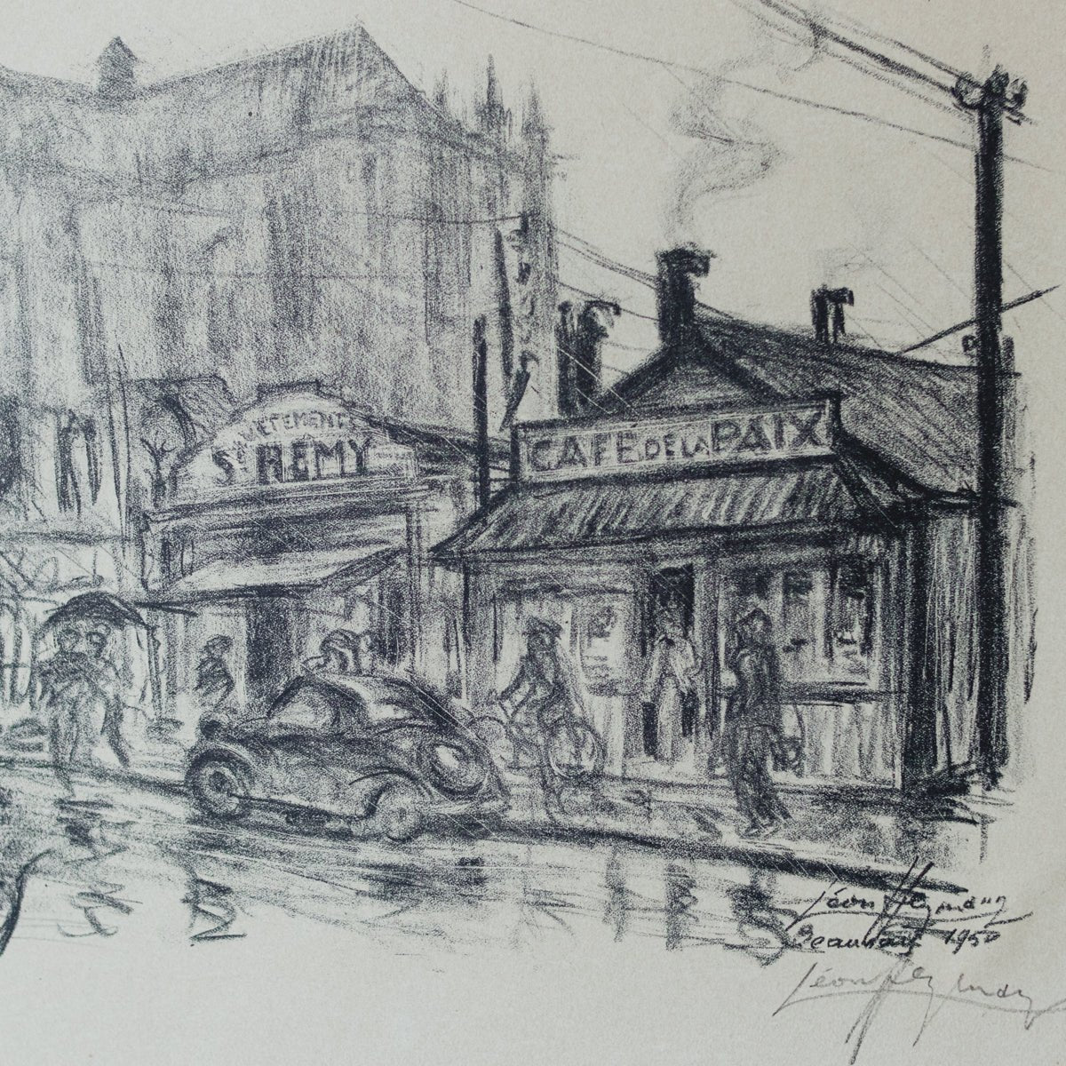 Cafe de la Paix Drawing - elsie green - art