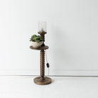 Carved Table with Hurricane Lamp - elsie green - Decor