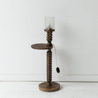 Carved Table with Hurricane Lamp - elsie green - Decor