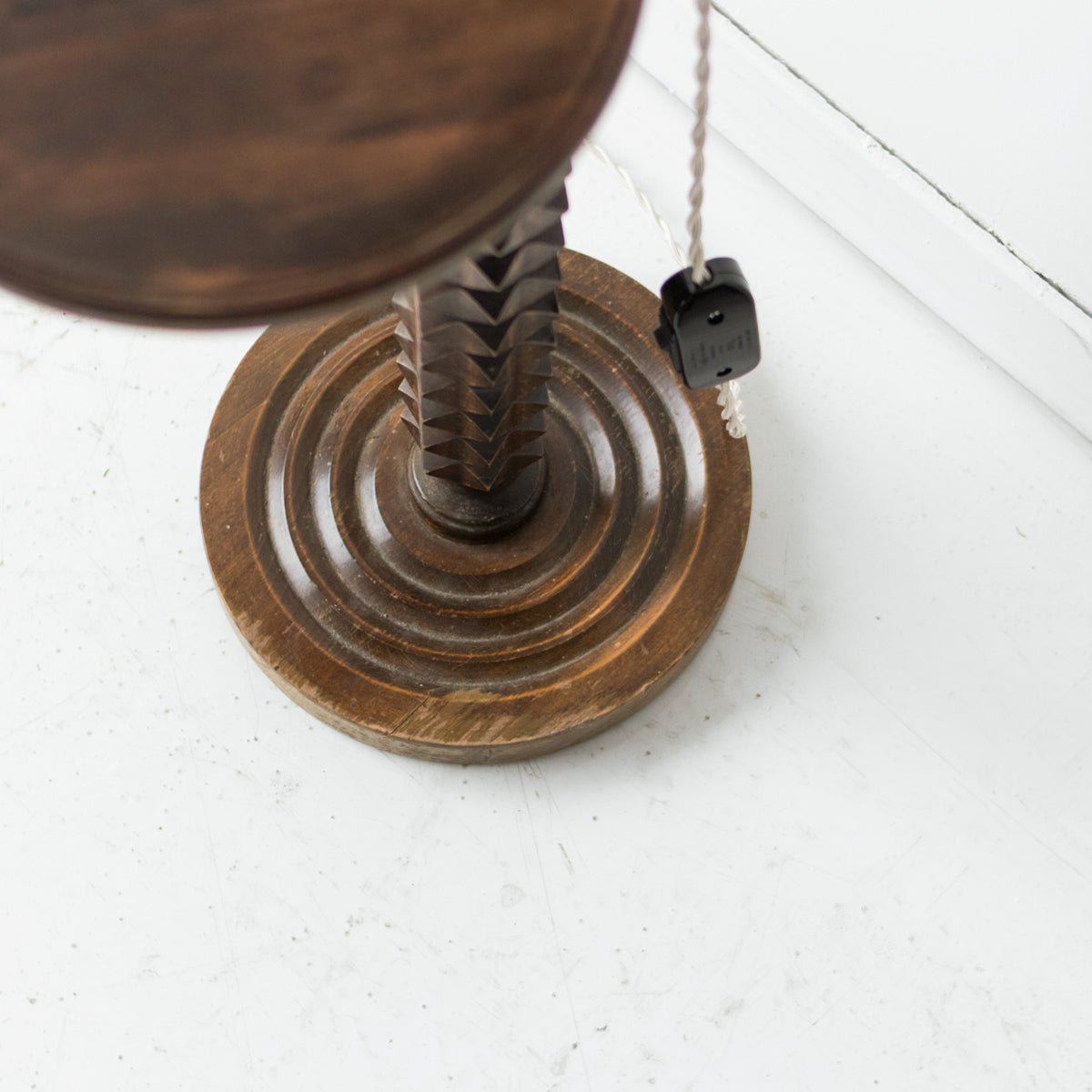 Carved Table with Hurricane Lamp - elsie green - Decor