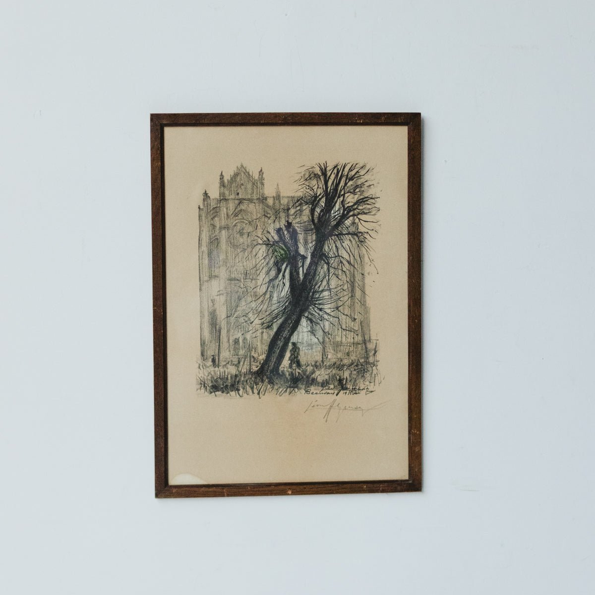 Cathedral with Barren Tree Drawing - elsie green - art