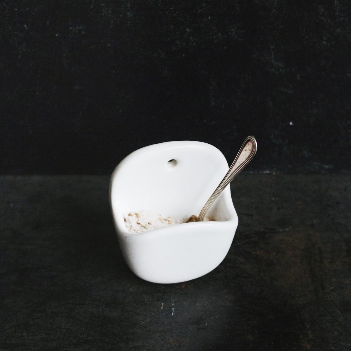 Ceramic Salt Cellar with Petite Salt Spoon - elsie green - the french kitchen