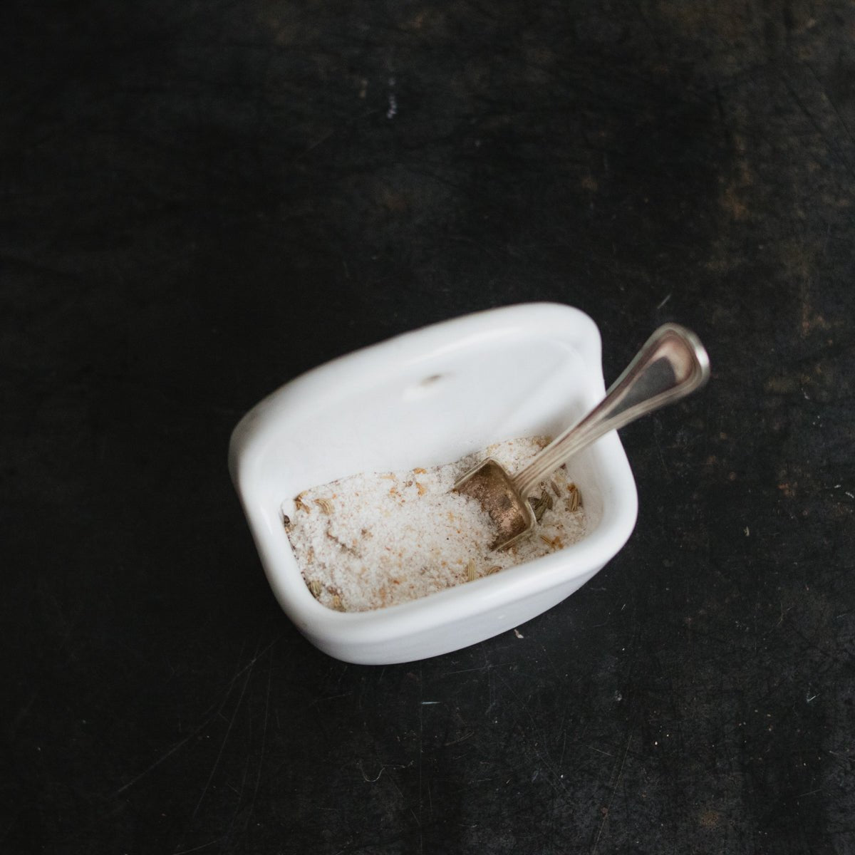 Ceramic Salt Cellar with Petite Salt Spoon - elsie green - the french kitchen