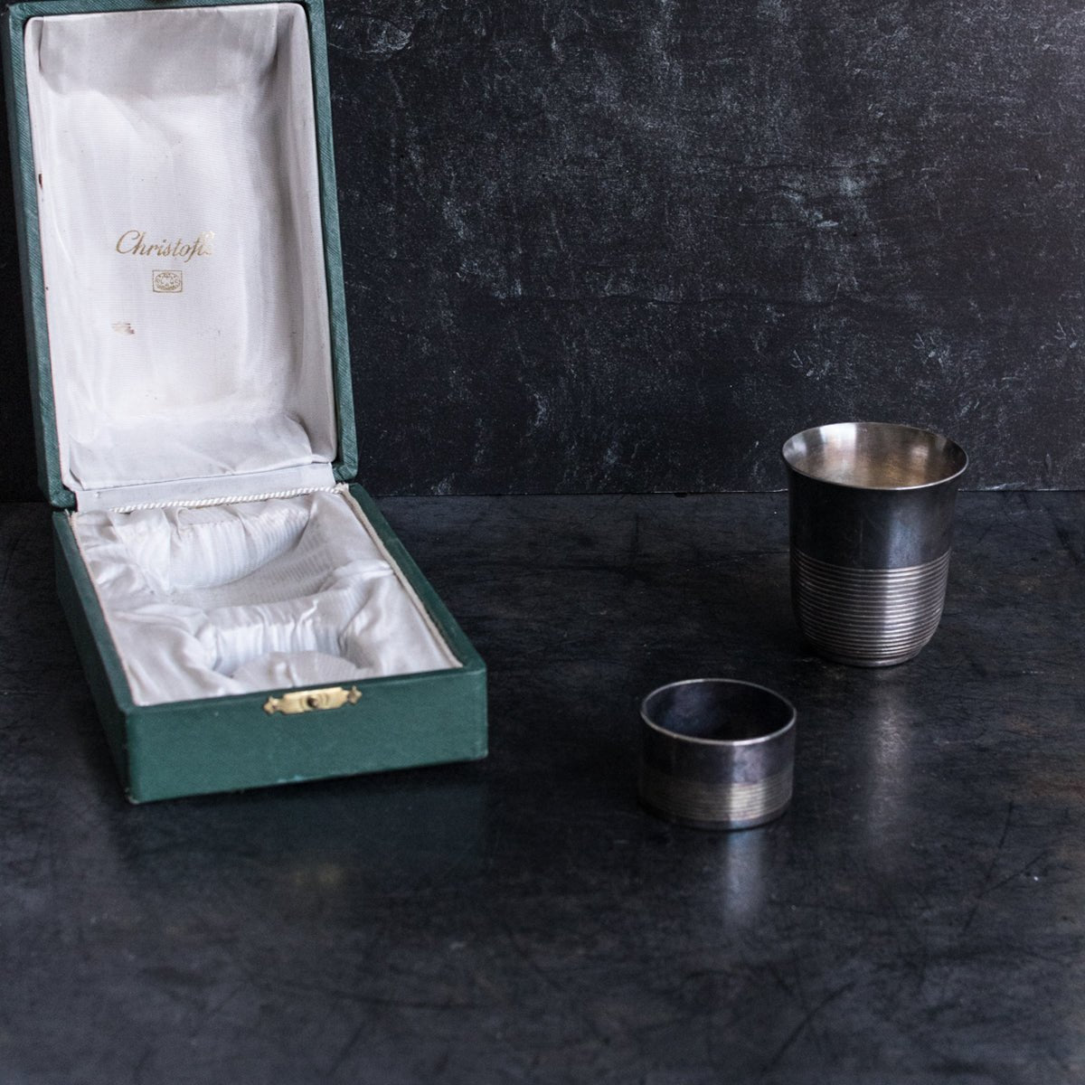 Christofle Christening Cup and Napkin Ring Set - elsie green - The French Kitchen