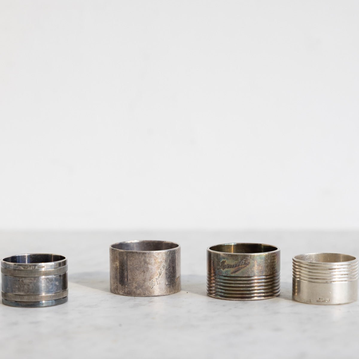 Christofle Silver Napkin Ring Set of 4 - elsie green - the french kitchen