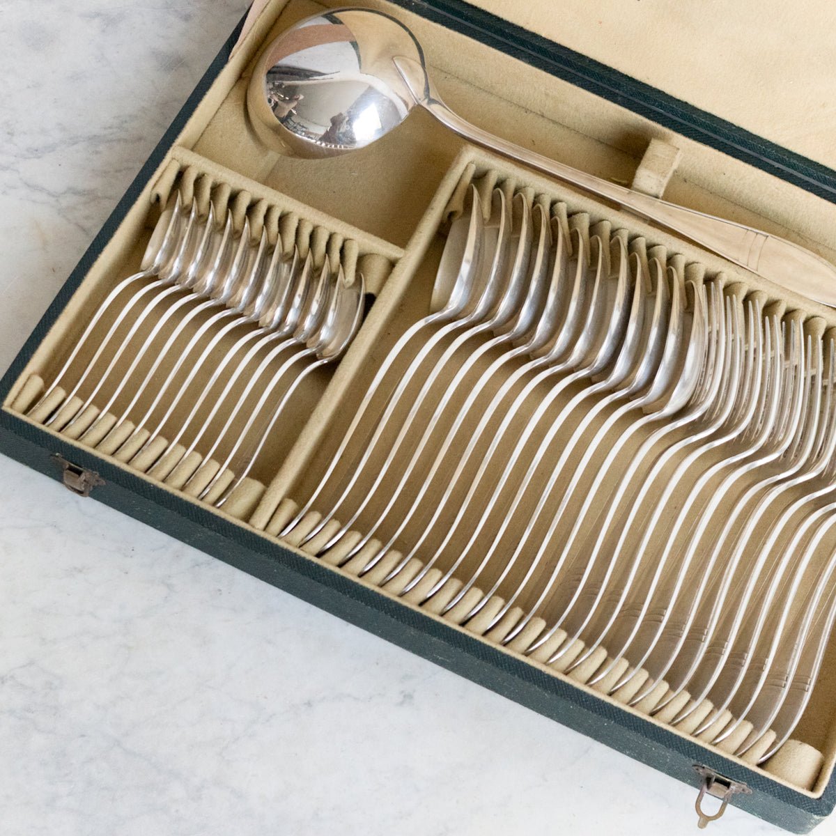 Christofle Vintage Flatware Set of 37 - elsie green - the french kitchen