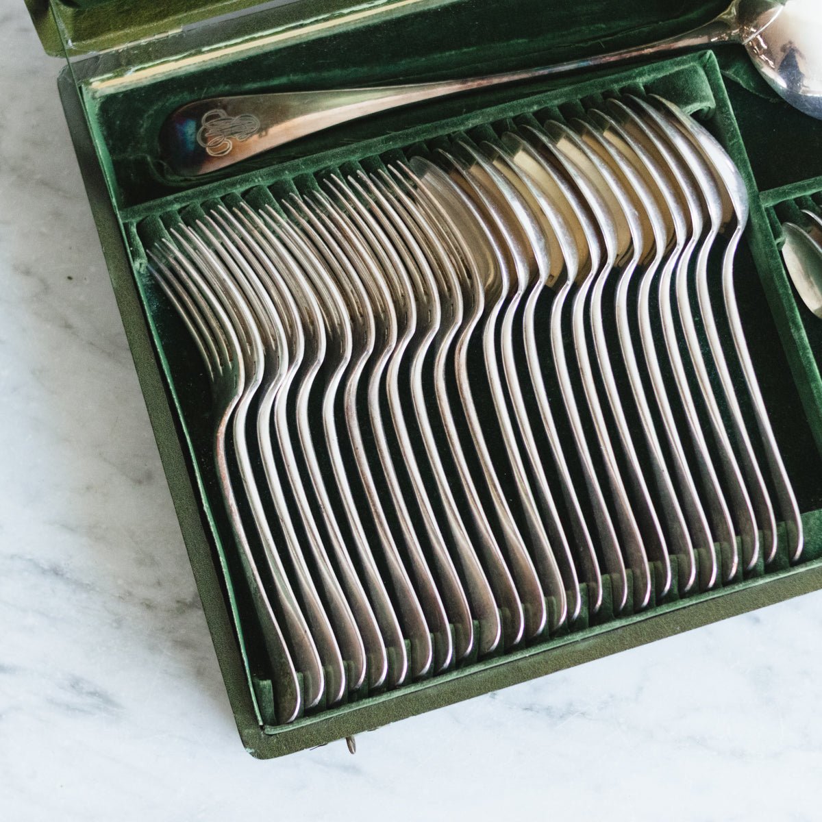 Christofle Vintage Flatware Set of 38 - elsie green - the french kitchen