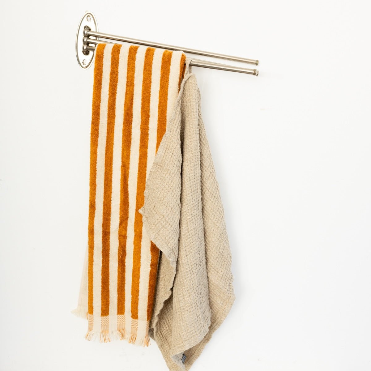 Chrome Triple Towel Bar - elsie green - decor