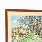 City Park with Walking Figures Watercolor Painting | Dated 1950 - elsie green - art