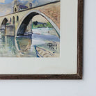 Cityscape with Bridge Watercolor Painting | Dated 1956 - elsie green - art