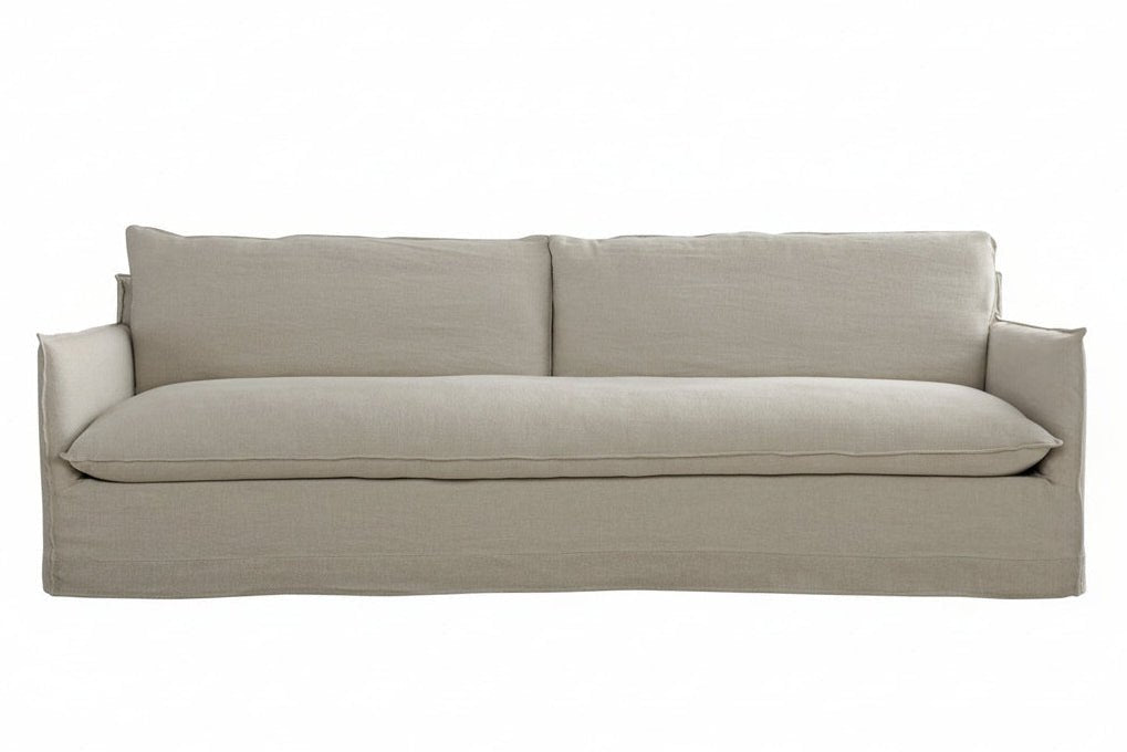Claremont Extra Long Slipcovered Sofa - elsie green - furniture