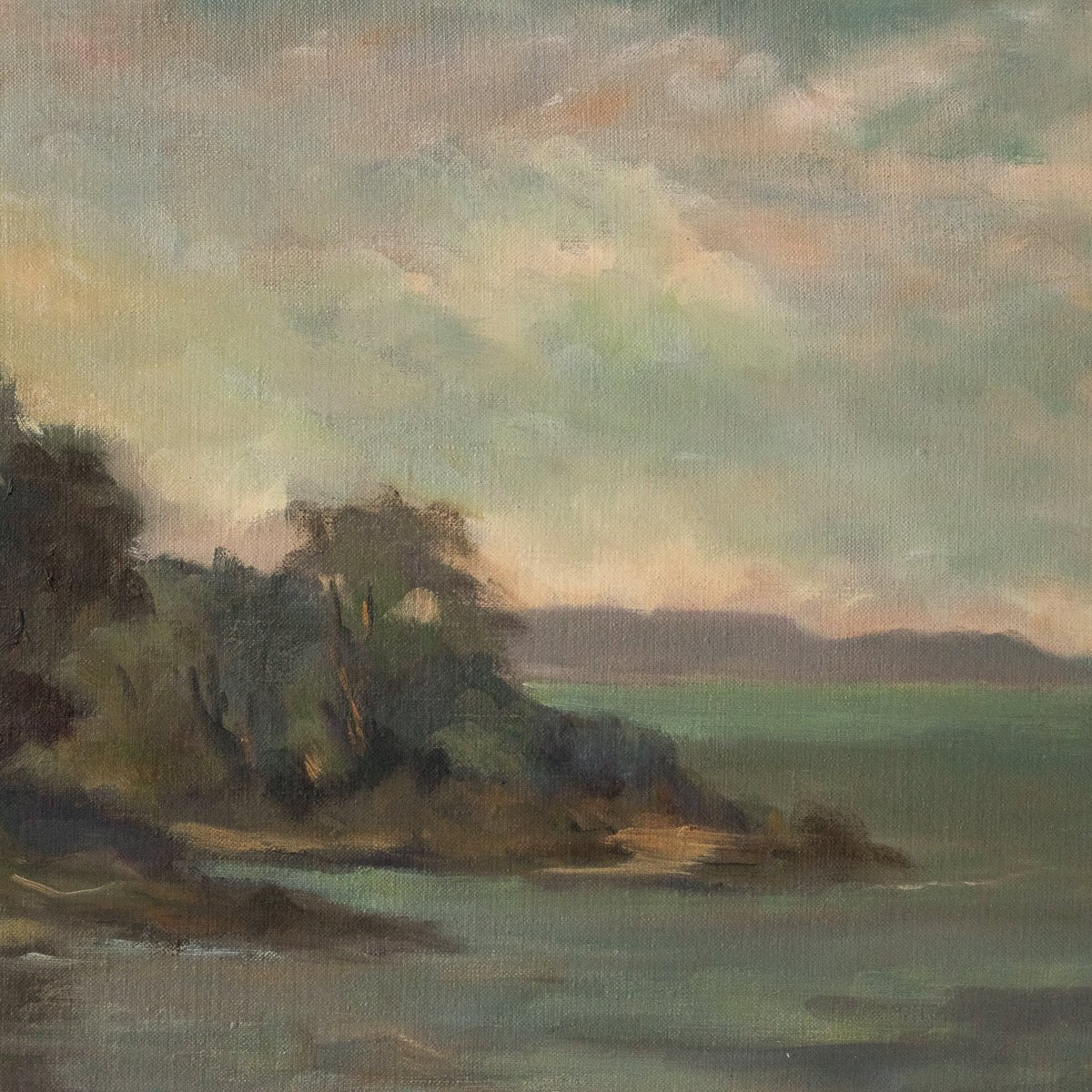 Cloudy Cove Seascape Oil Painting - elsie green - Art