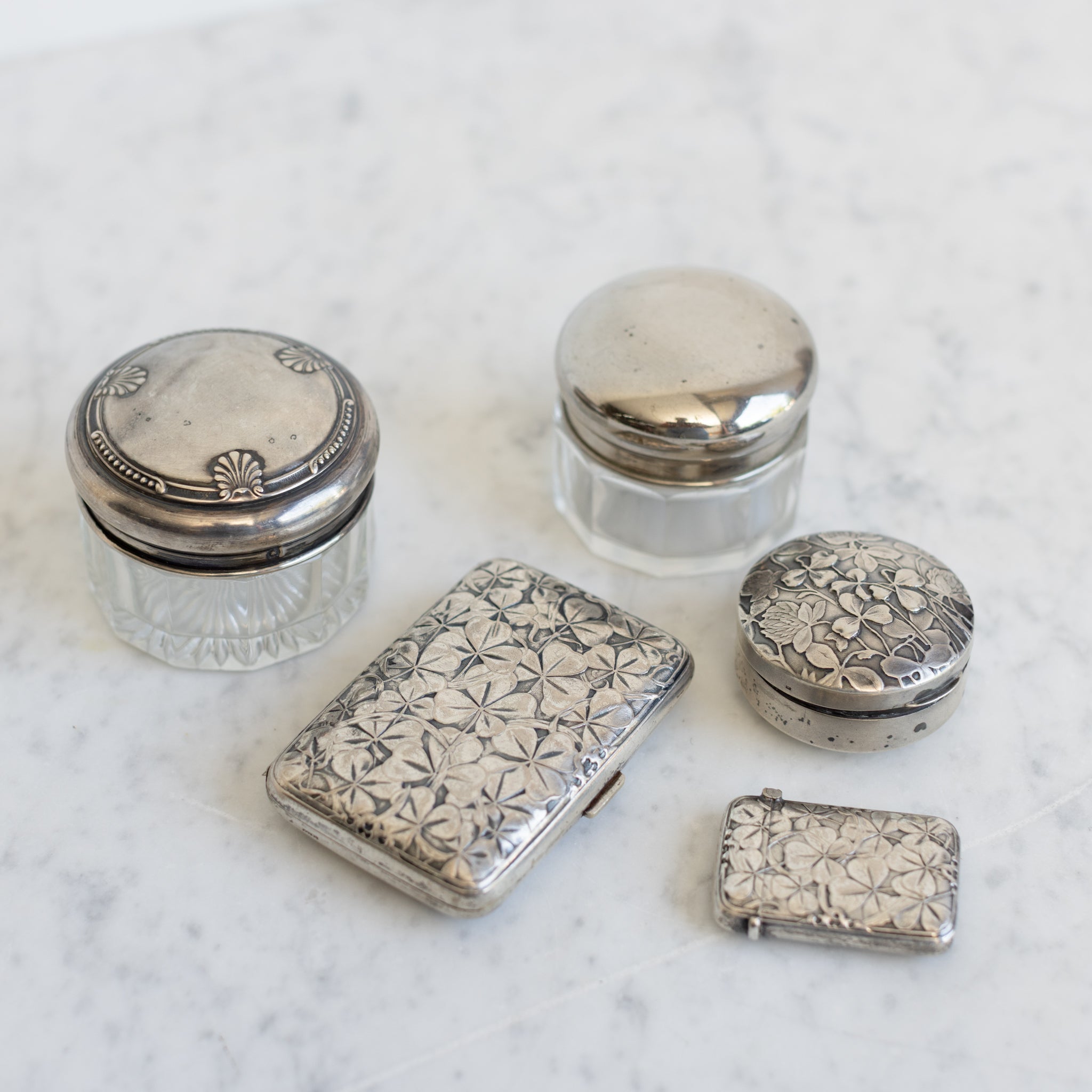 Collection of Antique Silver Boxes - elsie green - decor