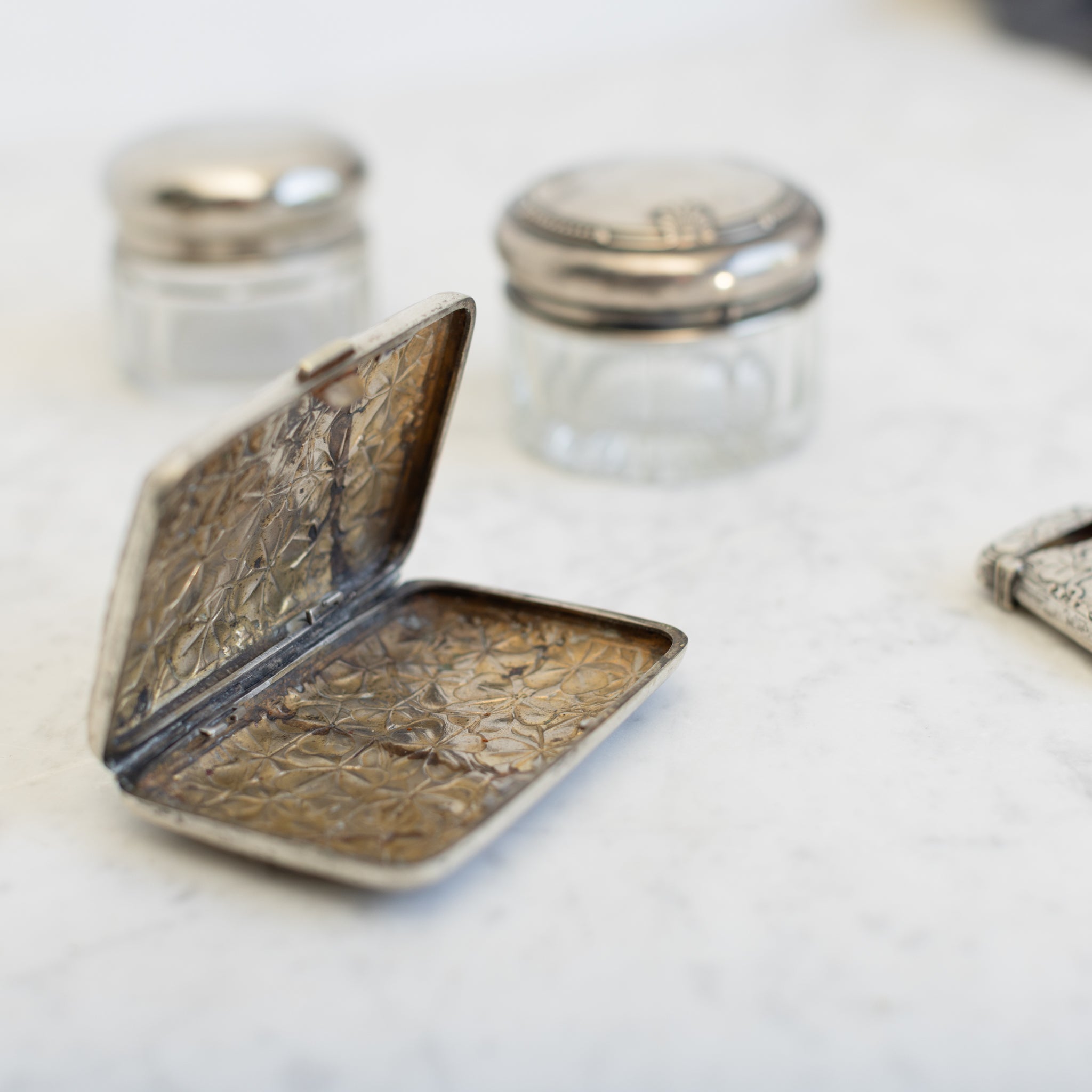 Collection of Antique Silver Boxes - elsie green - decor