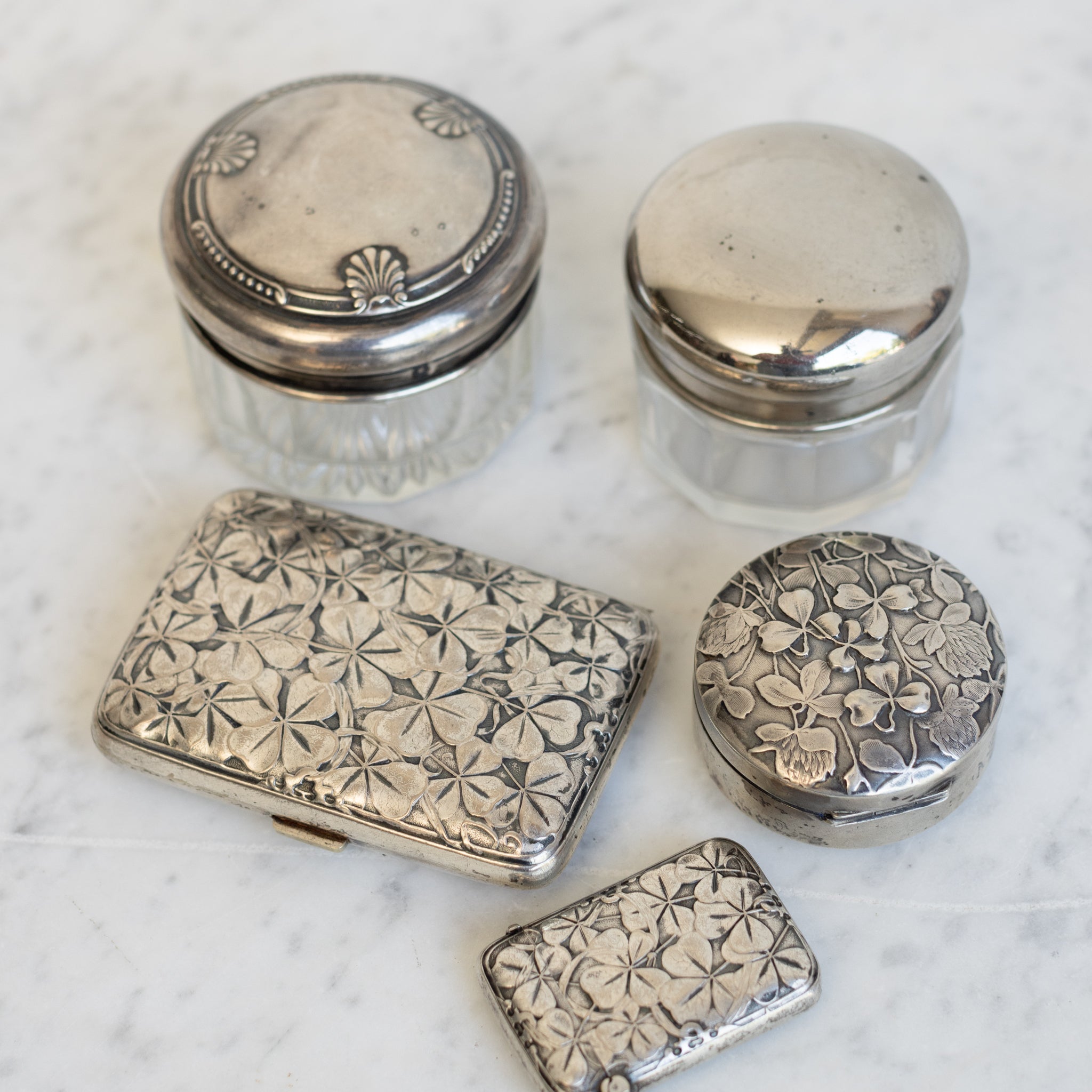 Collection of Antique Silver Boxes - elsie green - decor