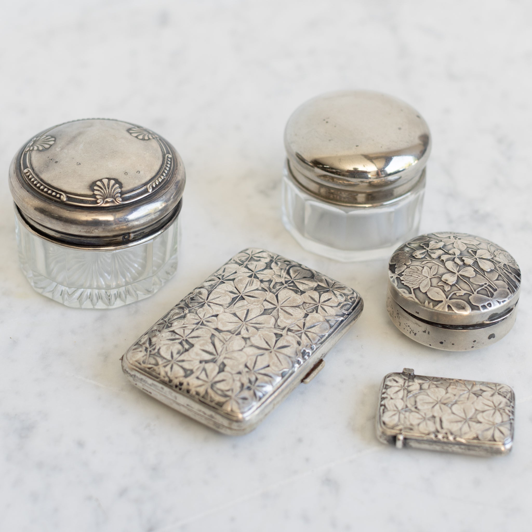 Collection of Antique Silver Boxes - elsie green - decor