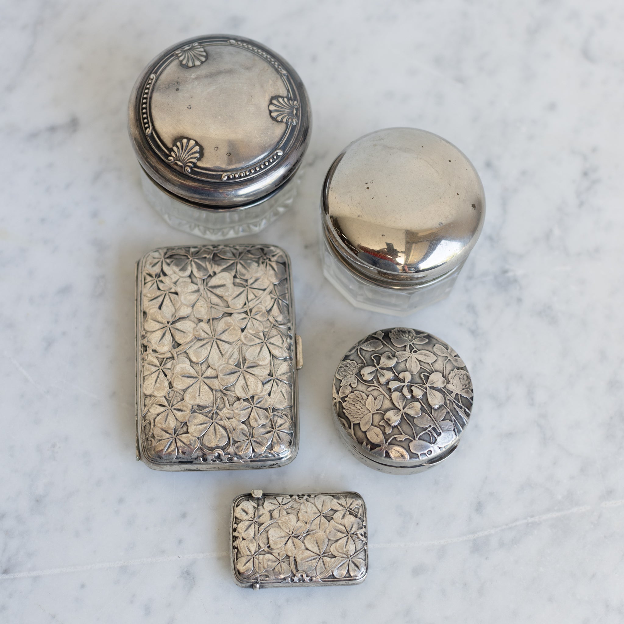 Collection of Antique Silver Boxes - elsie green - decor