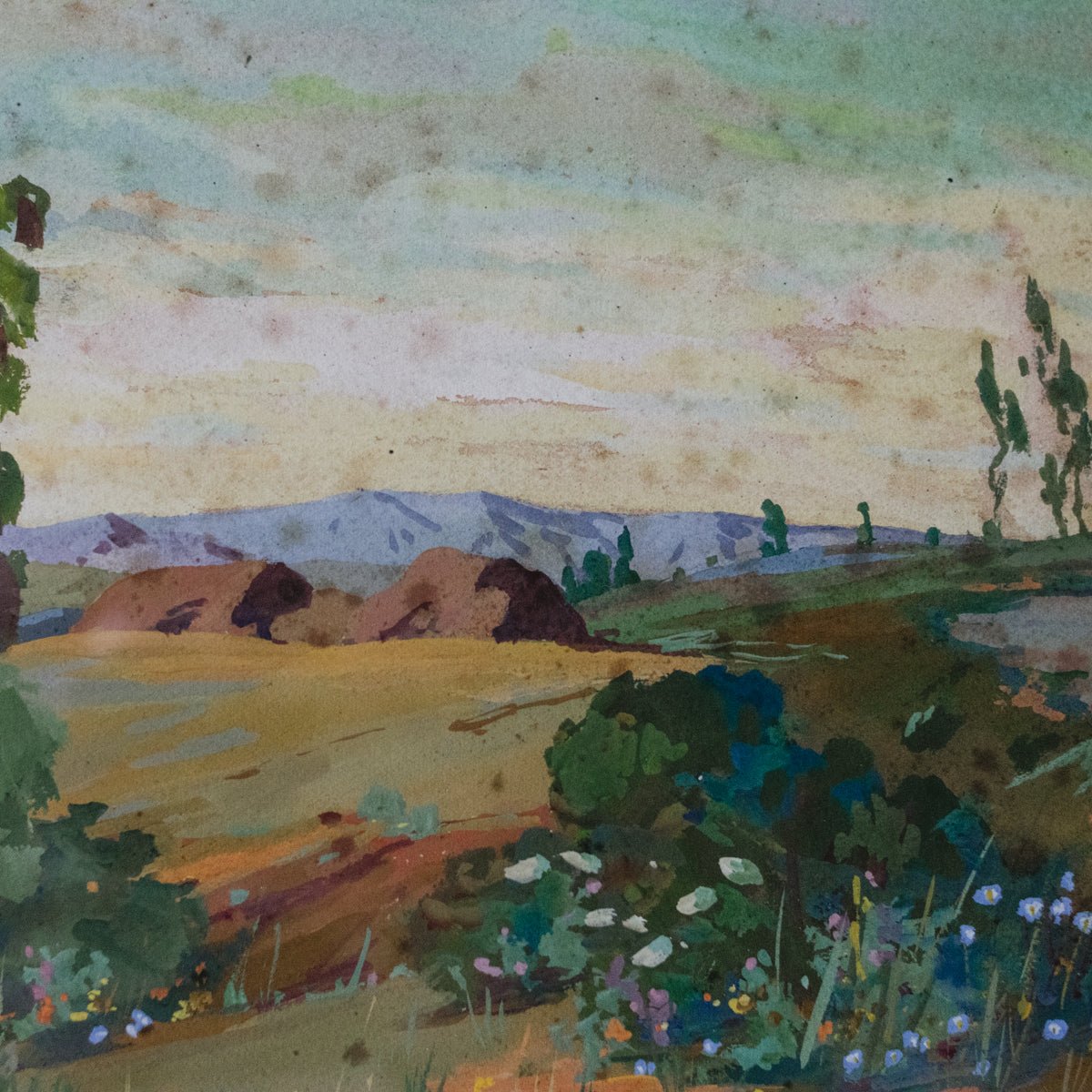 Colorful Landscape Watercolor Painting - elsie green - art