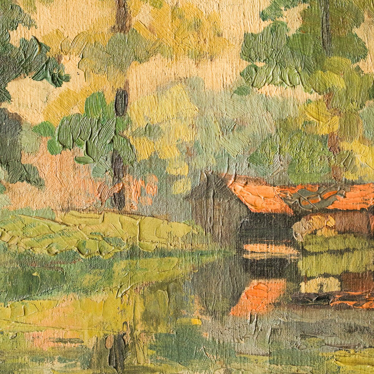 Cottage In The Woods Oil Painting - elsie green - Art