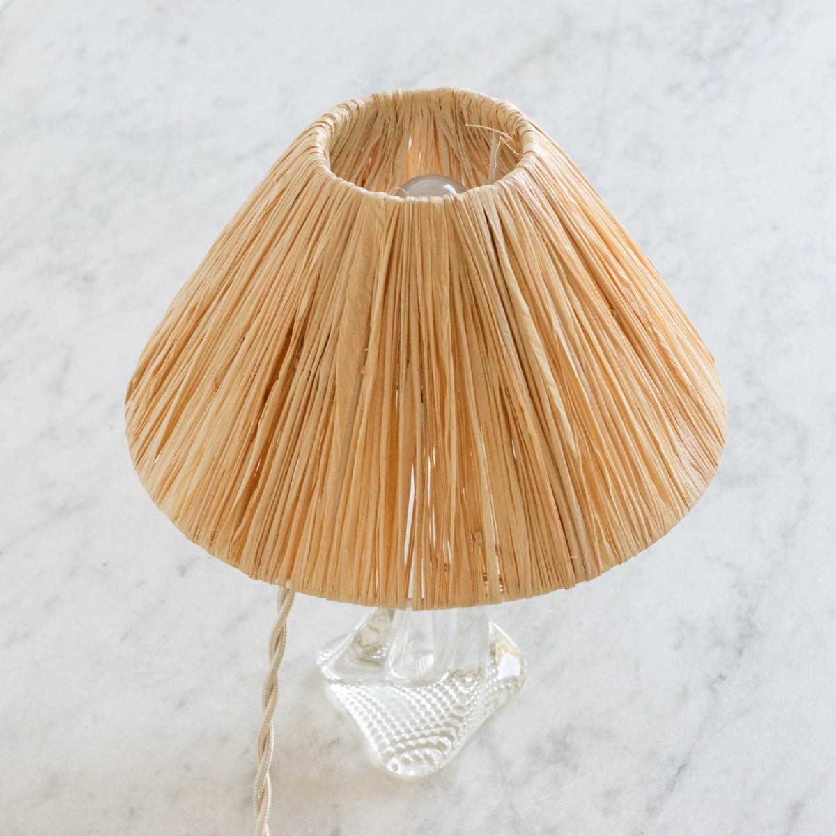 Crystal Accent Lamp with Straw Shade - elsie green - Decor