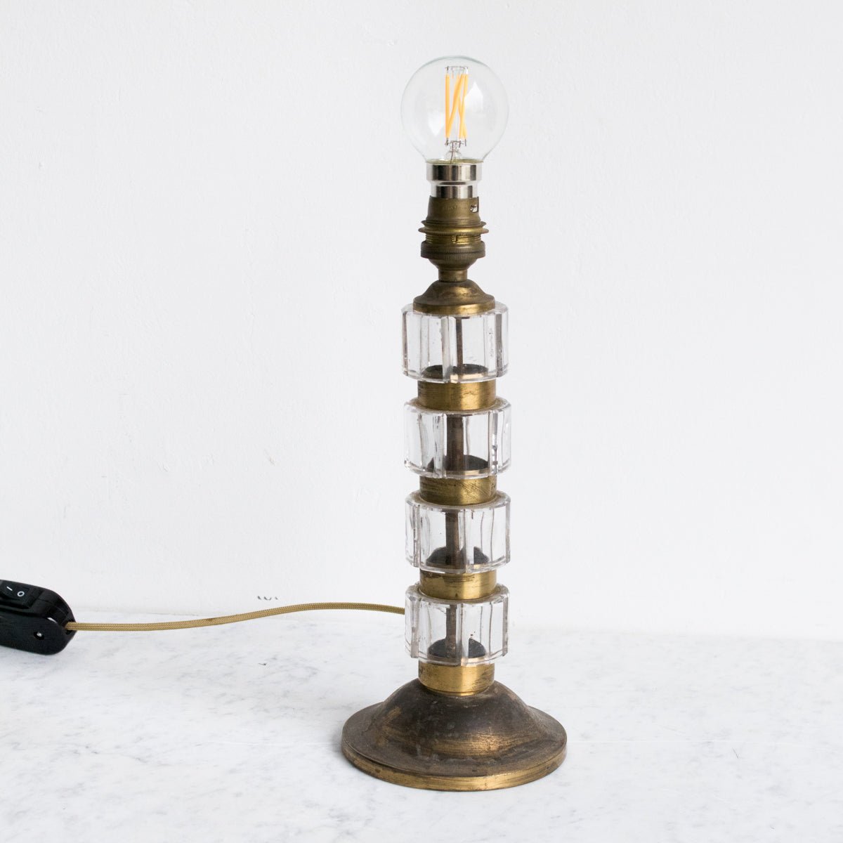 Crystal and Brass Accent Lamp - elsie green - decor