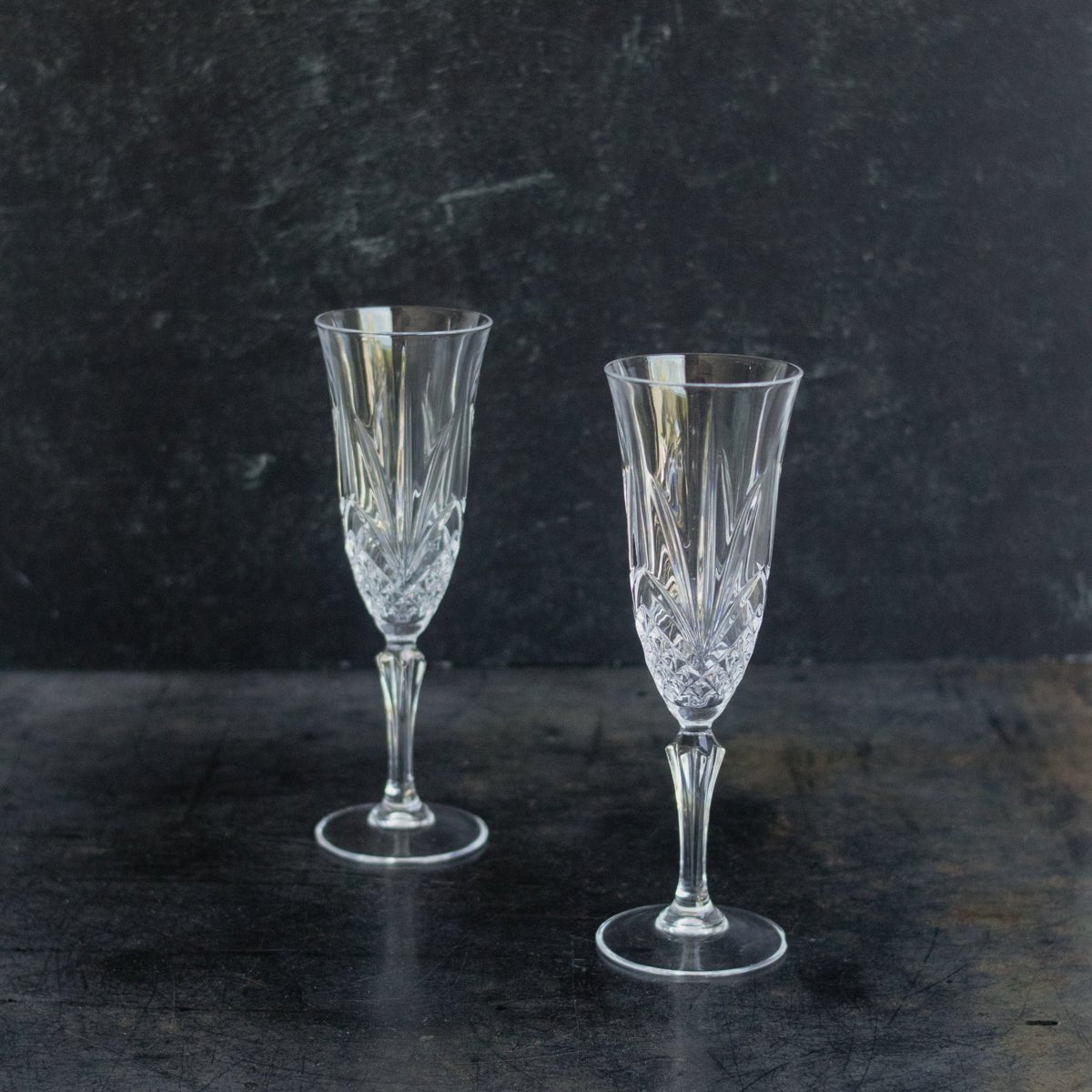 Crystal Champagne Flute Set of 6 - elsie green - The French Kitchen