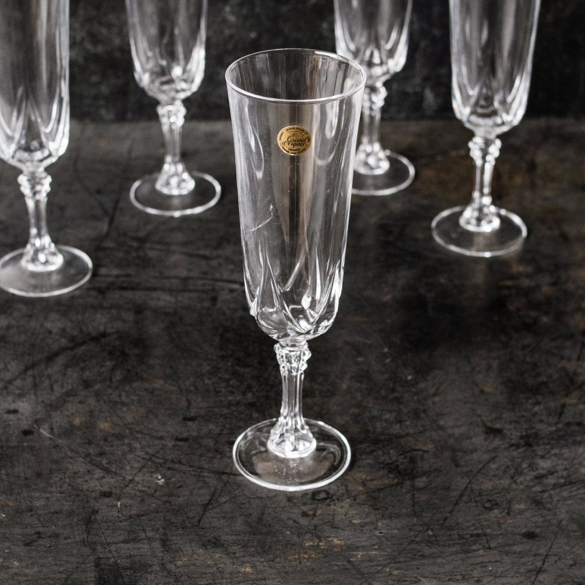 Crystal Champagne Flute Set of 6 - elsie green - the french kitchen
