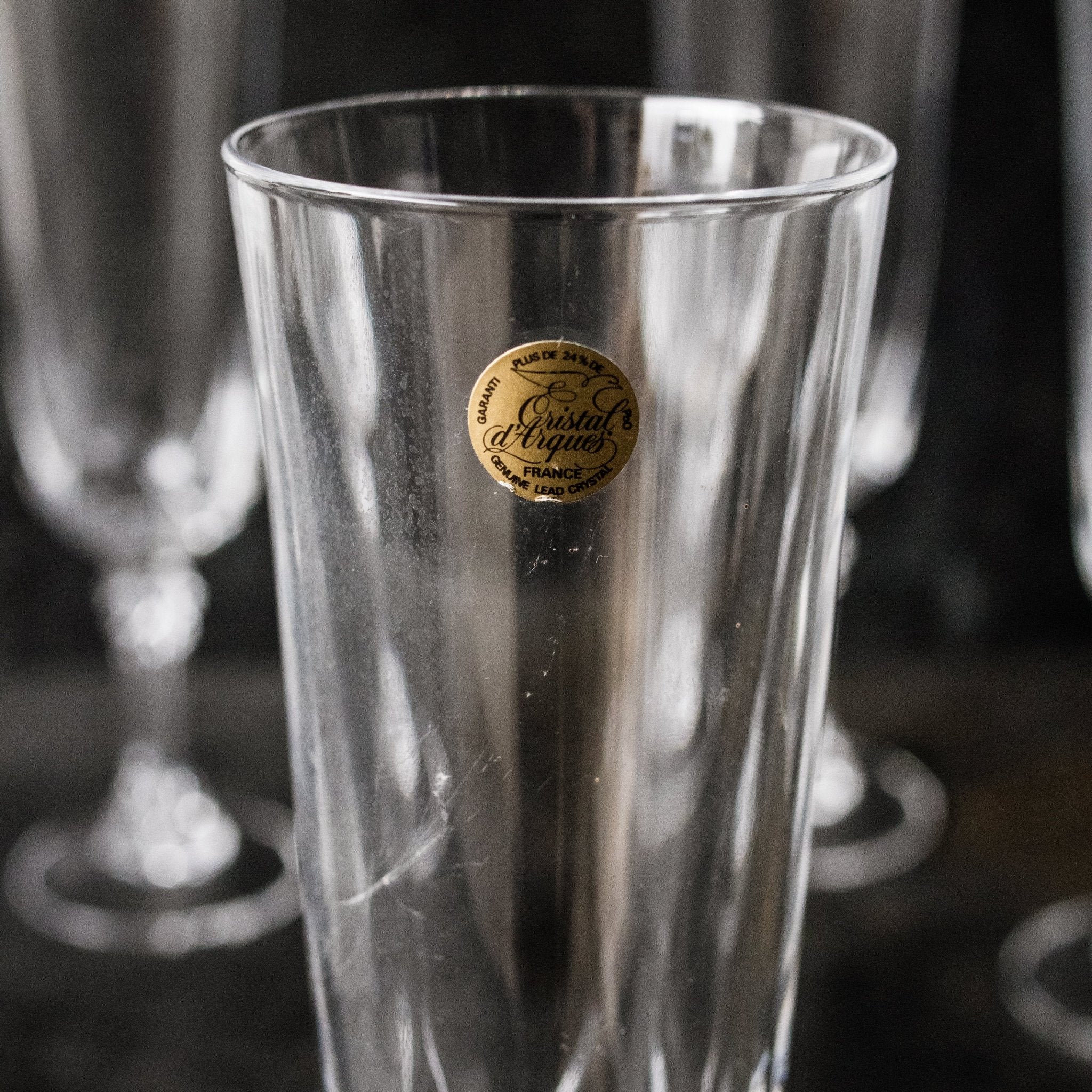 Crystal Champagne Flute Set of 6 - elsie green - the french kitchen