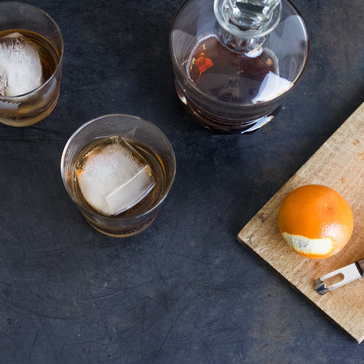 Crystal Decanter with Goose & Thistle Bar Glasses - elsie green - The French Kitchen