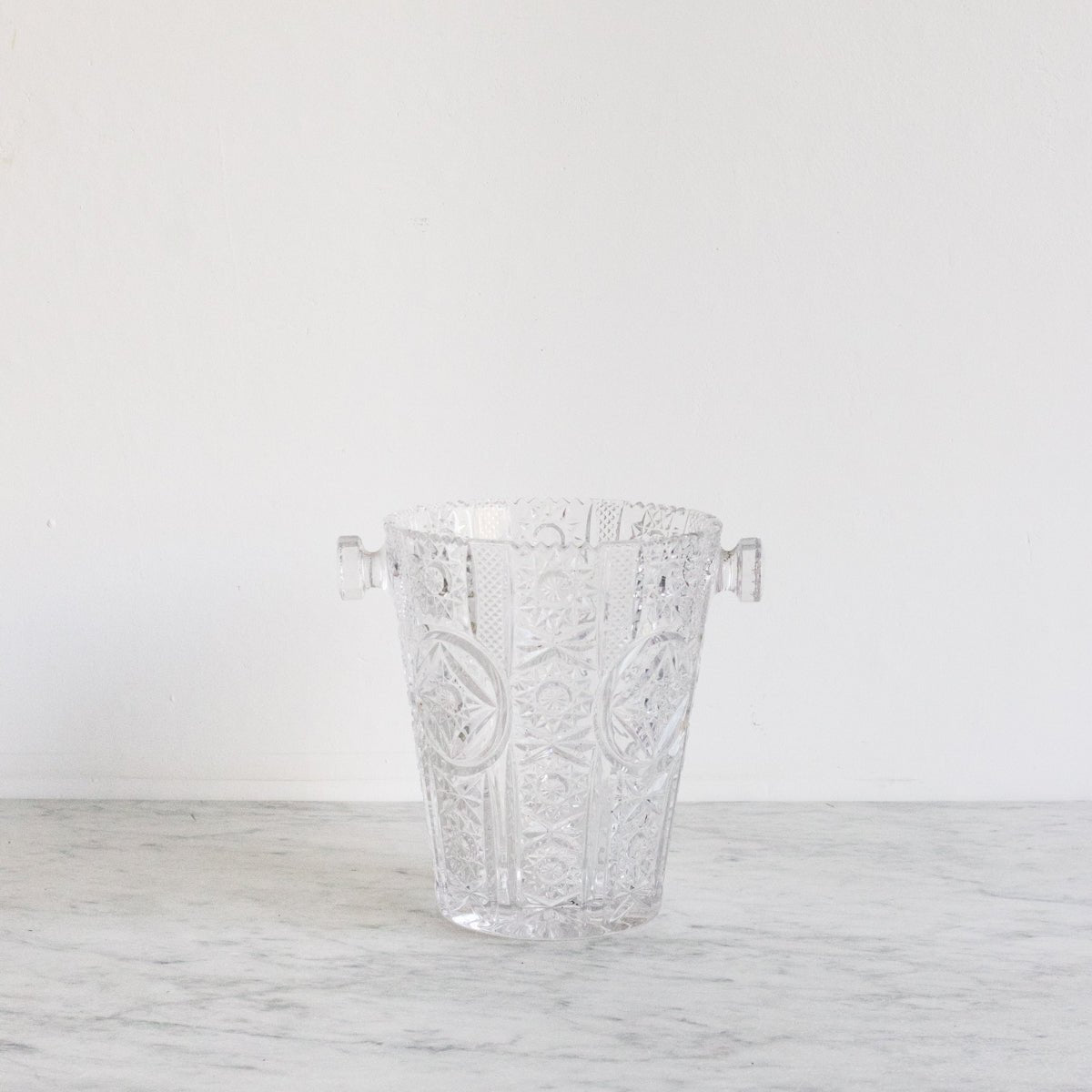 Crystal Ice Bucket And Pair Of Crystal Bar Glasses - elsie green - The French Kitchen