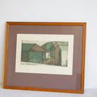 Cubist Village Lithgraph - elsie green - art