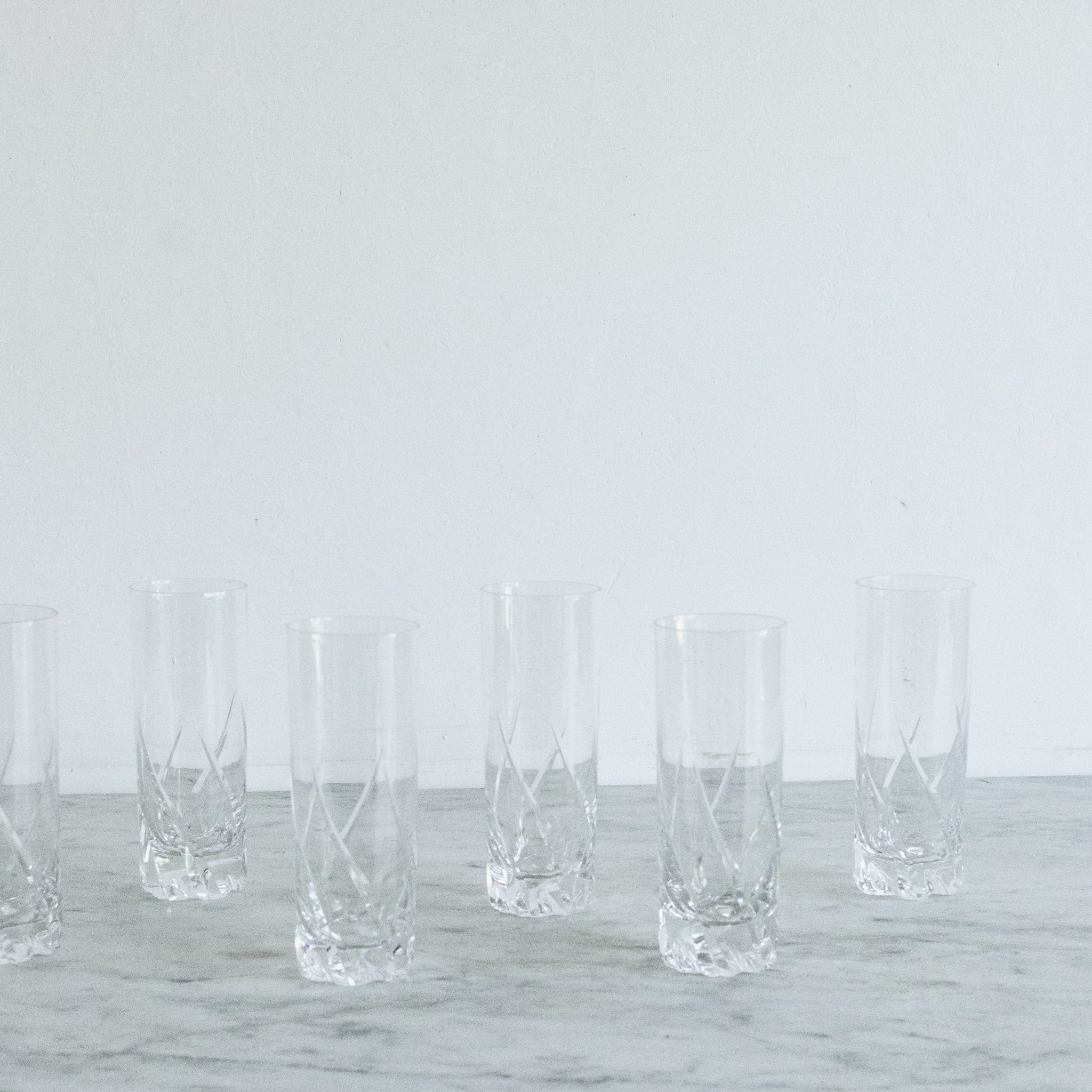 Cut Crystal Bar Glass Set Of 8 - elsie green - The French Kitchen