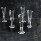 Cut Crystal Champagne Flute Set of 5 - elsie green - the french kitchen