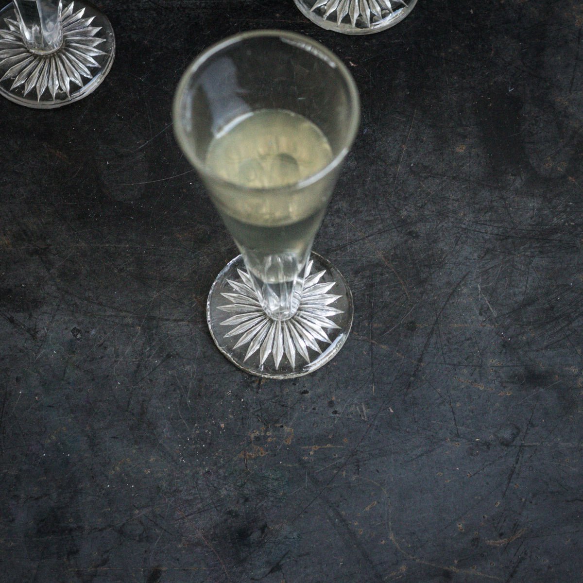 Cut Crystal Champagne Flute Set of 5 - elsie green - the french kitchen