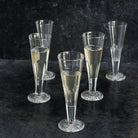 Cut Crystal Champagne Flute Set of 5 - elsie green - the french kitchen