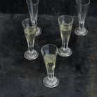 Cut Crystal Champagne Flute Set of 5 - elsie green - the french kitchen