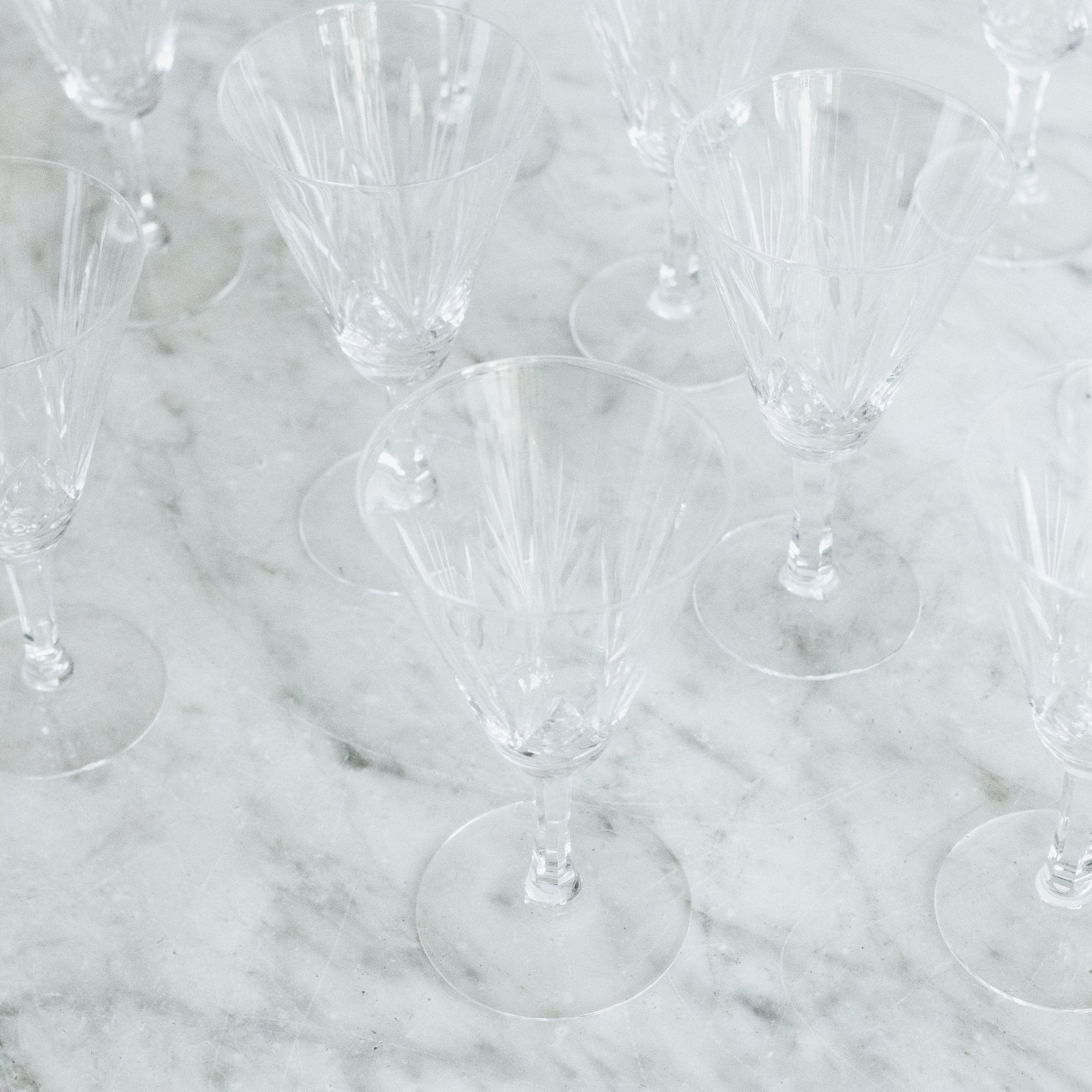 Cut Crystal Glass Set Of 8 - elsie green - The French Kitchen