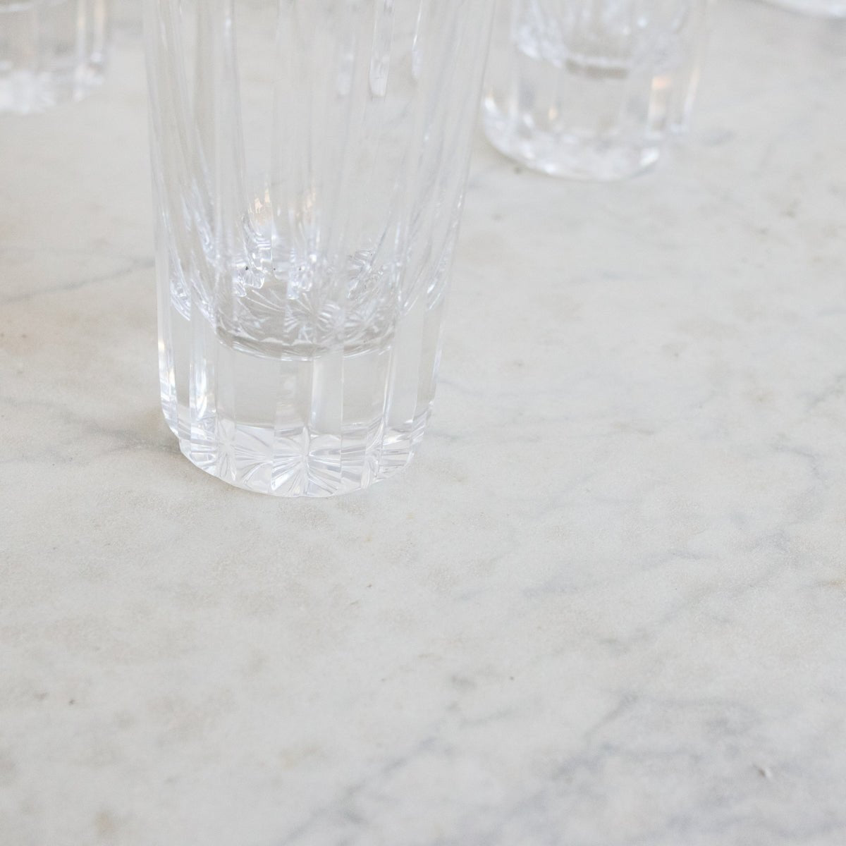 Cut Crystal Stemless Flute Set Of 8 - elsie green - The French Kitchen