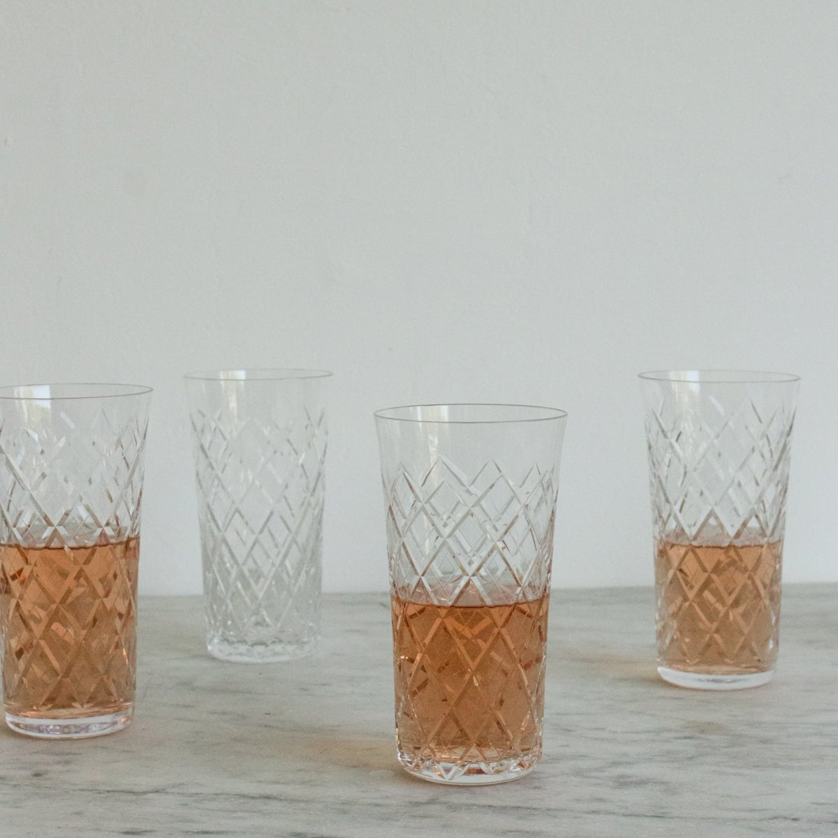 Cut Crystal Tumbler Set of 4 - elsie green - the french kitchen