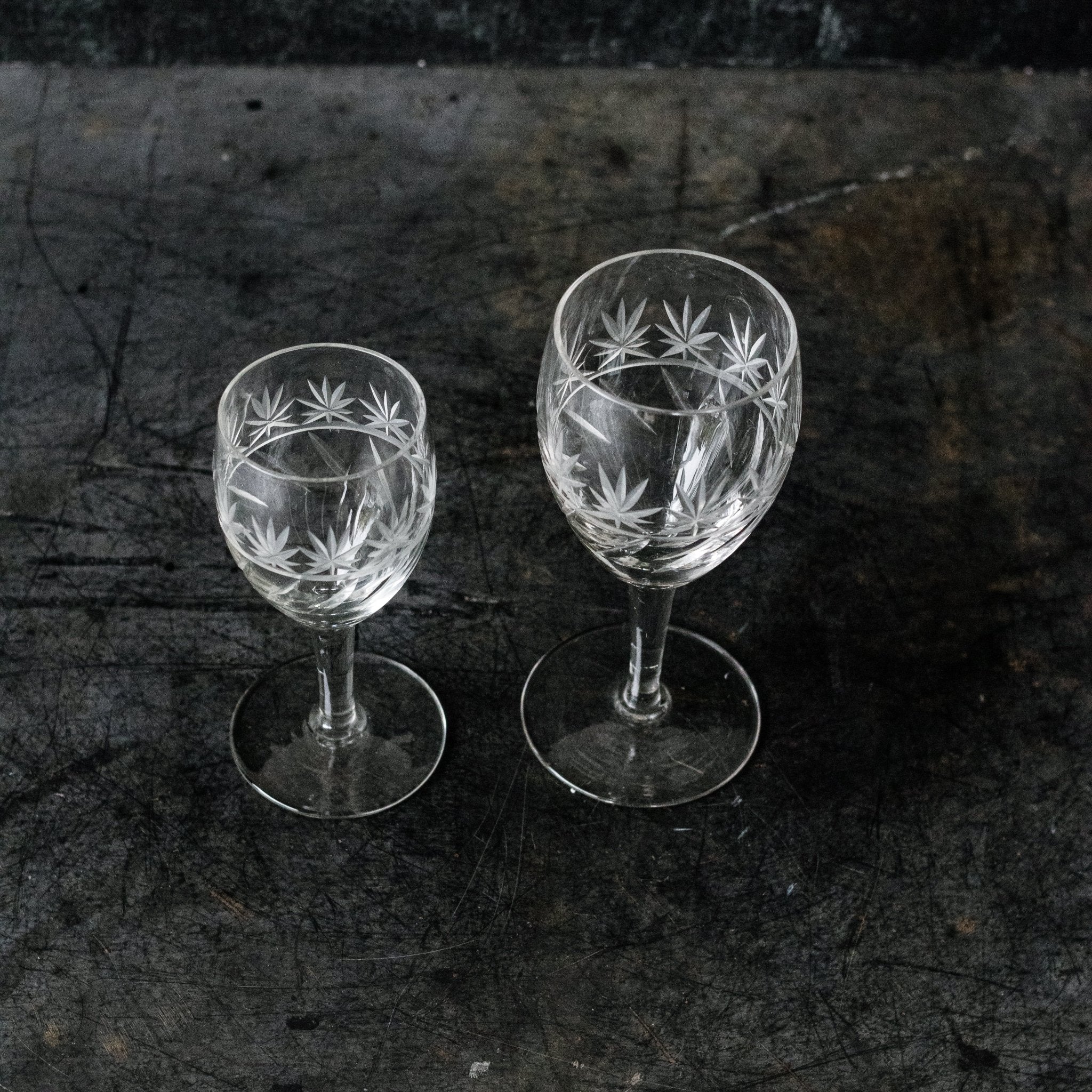Cut Crystal Wine Glass Set of 4 - elsie green - the french kitchen