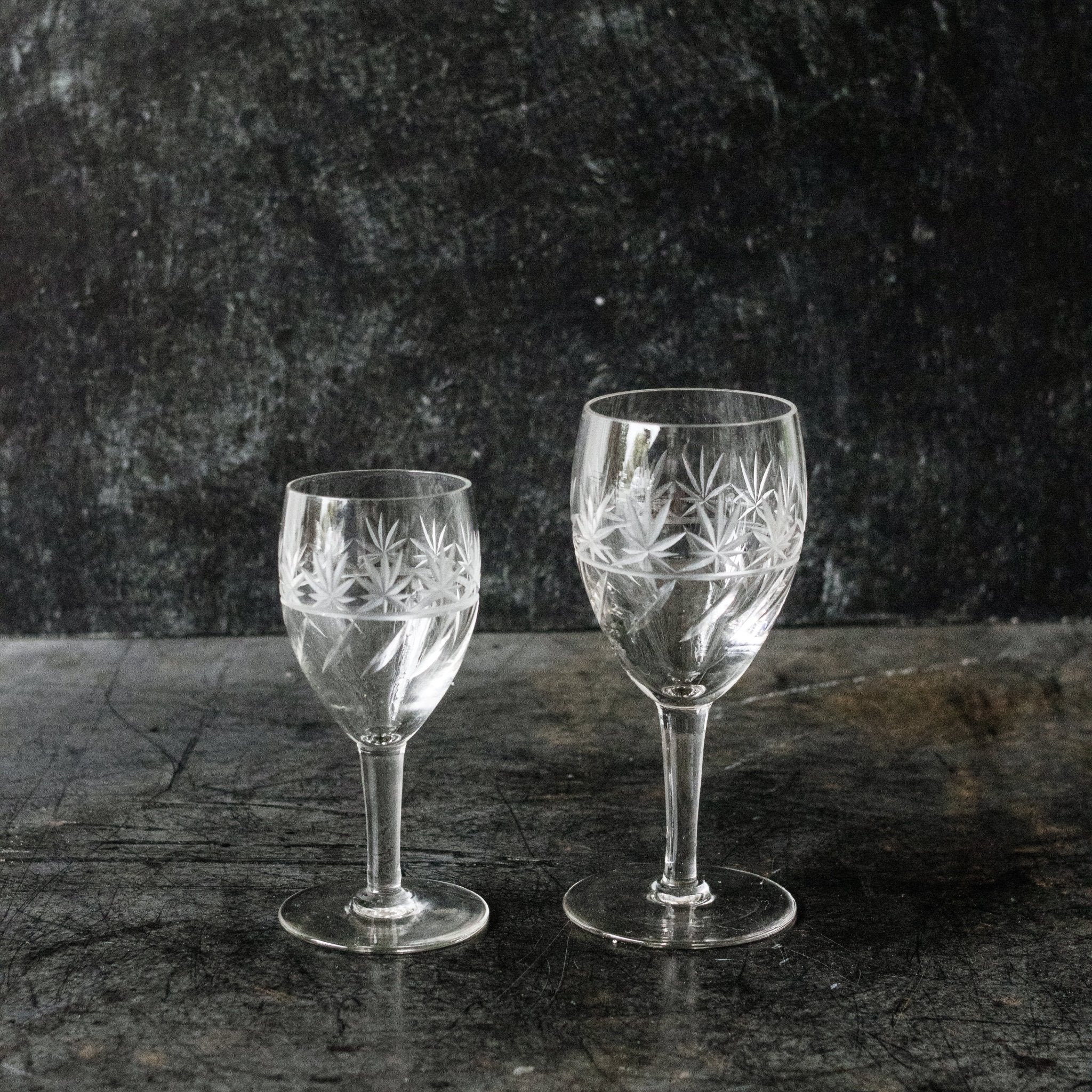 Cut Crystal Wine Glass Set of 4 - elsie green - the french kitchen