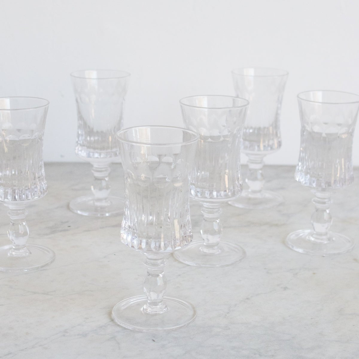 Cut Crystal Wine Glass Set Of 6 - elsie green - The French Kitchen