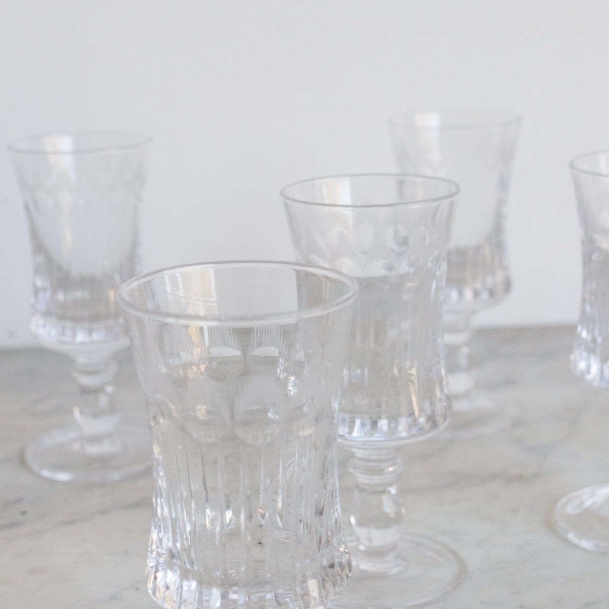 Cut Crystal Wine Glass Set Of 6 - elsie green - The French Kitchen