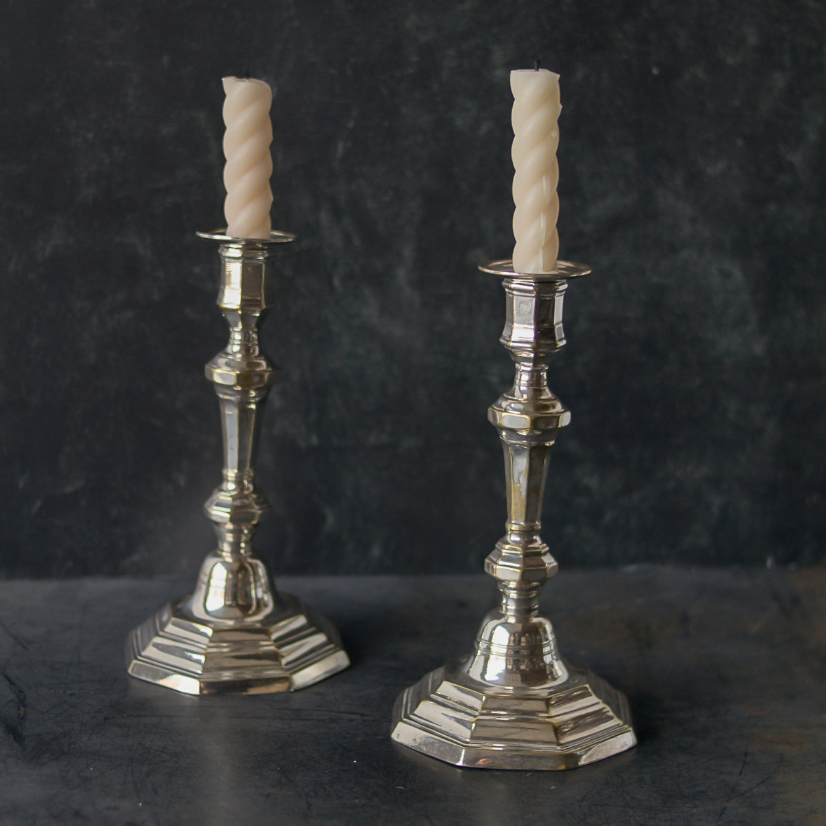 Pair of Silver Candlesticks - elsie green