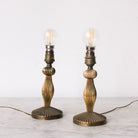 Pair of Vintage Brass Candlestick Lamps - elsie green