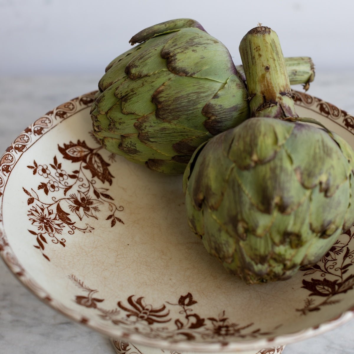 Delft Transferware Pedestal - elsie green -
