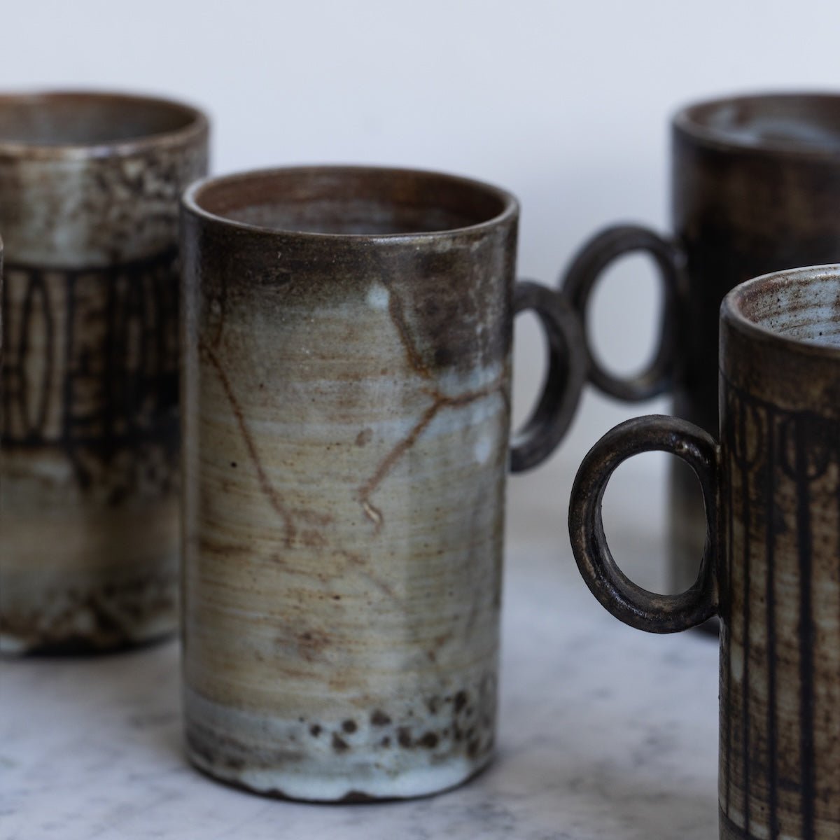 Dieulefit Stoneware Mug Set of 6 | Signed by Artist - elsie green - Dishes .