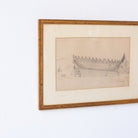 Drawing with Ship And French Flag | Dated 1861 - elsie green - art