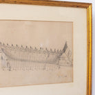 Drawing with Ship And French Flag | Dated 1861 - elsie green - art