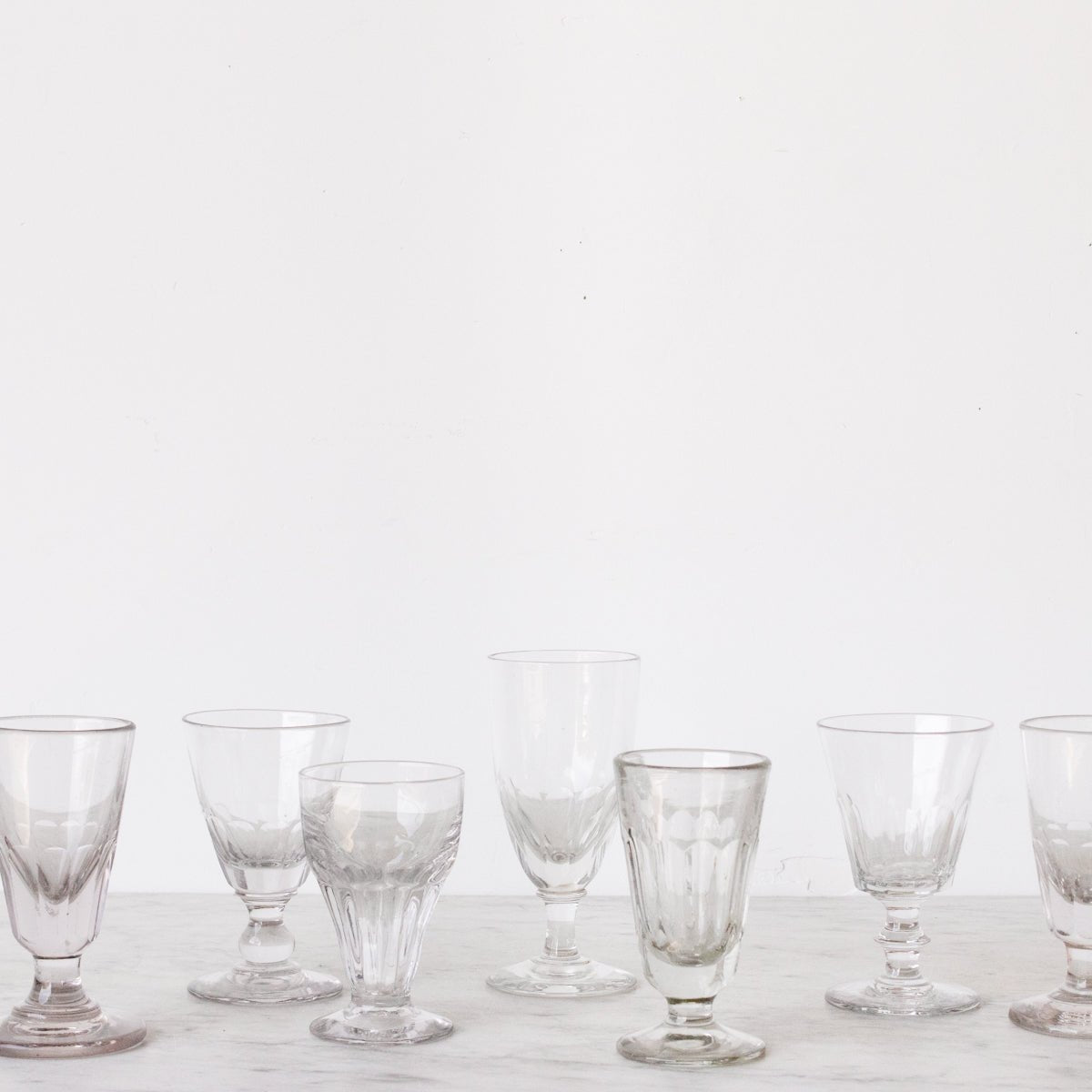Eclectic Pair of Antique Cut Glass Absinthe Glasses - elsie green - the french kitchen